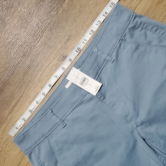 Loft NWT blue grey Chino shorts cuffed - Picture 4 of 6